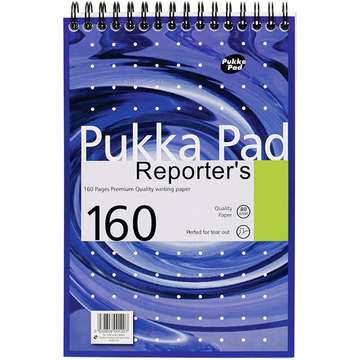 Pukka Pad Blocnotes cu spirala 205 x 140mm, 80 file 80g/mp, coperti carton, PUKKA Metallic Reporter - dictando
