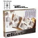 Etilux Etichete autoadezive   8/A4, 105 x 74,2 mm, 100 coli/top, JETLASCOP - albe