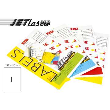 Etilux Etichete color autoadezive  1/A4, 210 x 292 mm, 25 coli/top, JETLASCOP - rosu