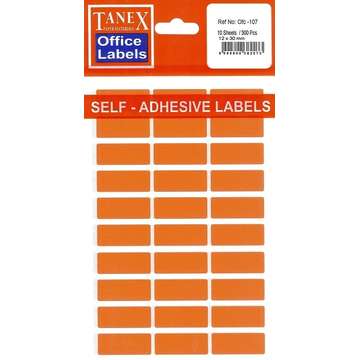 Etichete autoadezive albe, 12 x 30 mm, 300 buc/set, Tanex
