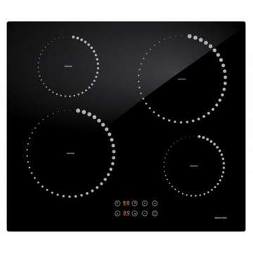 Plita pe inductie Studio Casa MI1600,  4 Zone, 60 cm, sticla neagra
