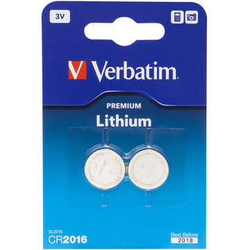Verbatim CR2016 Battery Lithium 3V 2 Pack