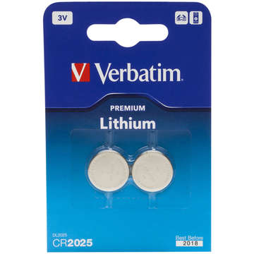 Verbatim CR2025 Battery Lithium 3V 2 Pack