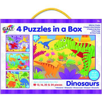 Galt Set 4 puzzle-uri Dinozauri (12, 16, 20, 24 piese)