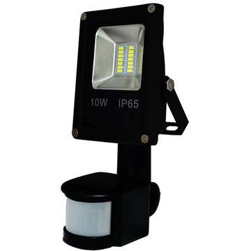 ART External lamp LED 10W,SMD,IP65, AC80-265V,black, 4000K-W, sensor