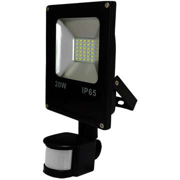 ART External lamp LED 20W,SMD,IP65, AC80-265V,black, 4000K-W, sensor