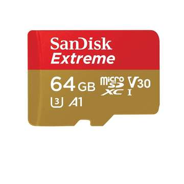 Card memorie SANDISK EXTREME microSDXC SDSQXAF-064G-GN6MA, 64 GB, 100/60 MB/s, A1 C10 V30 UHS-I U3 Mobile