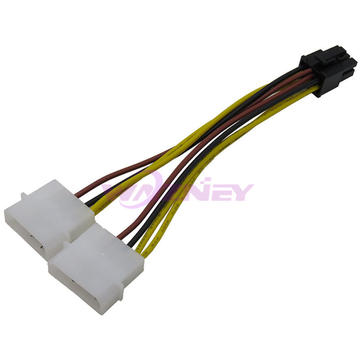 Wazney 2 IDE Dual 4 Pin Molex IDE Male to 6 Pin Female PCI-E Y Molex IDE Power Cable Adapter Connector For Video Card