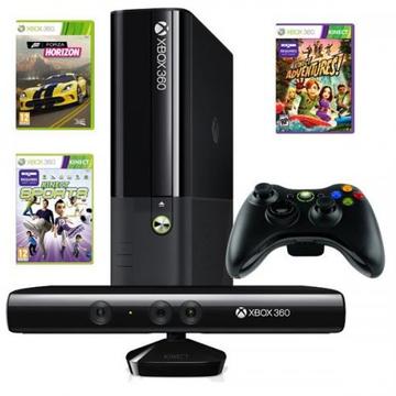 Consola Microsoft Consola Xbox 360 4GB + Kinect Sensor + 3 jocuri ( Forza Horizon, Kinect Sports Season 1, Kinect Adventures)