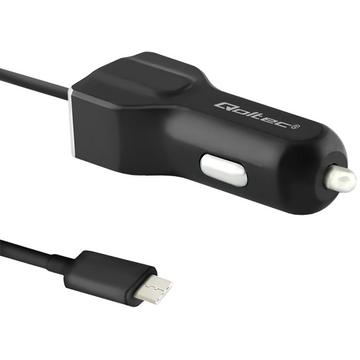 Qoltec Car charger | 12V-24V | 5V/3.4A | USB + USB typC