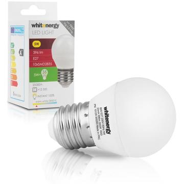 Whitenergy bec LED | E27 | 10 SMD3528 | 5W | 230V | alb cald | sfera B45