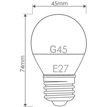 Whitenergy bec LED | E27 | 10 SMD3528 | 5W | 230V | alb cald | sfera G45
