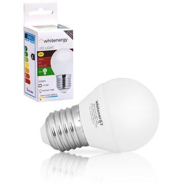 Whitenergy bec LED | E27 | 10 SMD3528 | 5W | 230V | alb cald | sfera G45