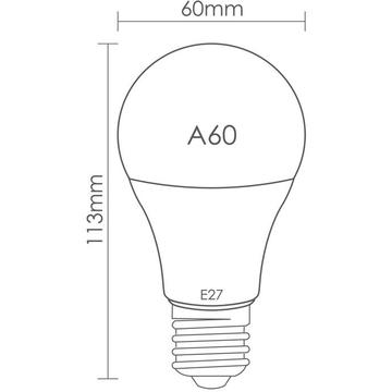 Whitenergy bec LED | E27 | 9 SMD2835 | 10W | 230V | alb cald | A60