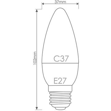 Whitenergy bec LED | 10xSMD2835| C37 | E27 | 5W | 230V |alb cald| laptos