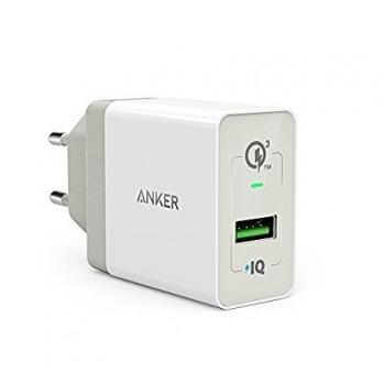 Incarcator de retea Incarcator de retea Anker PowerPort+ 1 Qualcomm Quick Charge 3.0 USB PowerIQ Alb + cablu microUSB 1m