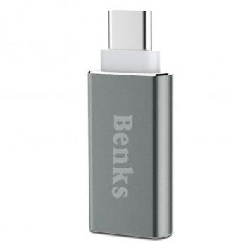Adaptor USB-C USB 3.0 Benks ARGINTIU