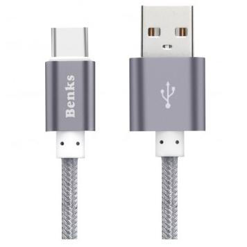 Cablu Premium Type-C la USB Benks 1 m Gri