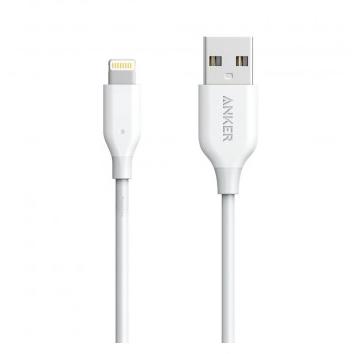 Cablu Lightning USB 0,9 metri Anker PowerLine Apple official MFi alb