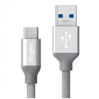 Cablu premium Ringke USB-C USB 3.0 argintiu 1 metru
