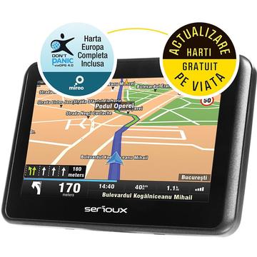 Serioux GPS 4.3" Urban Pilot UPQ430 4.3 harta Europei Mireo Don't Panic + Actualizari pe viata a hartilor