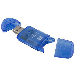 Card reader ESPERANZA TITANUM Cititor de card SDHC/MiniSDHC/MicroSDHC/RS/MM TA101B lbastru USB 2.0