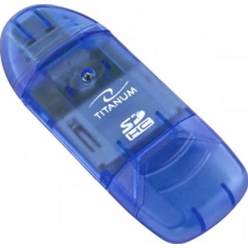 Card reader ESPERANZA TITANUM Cititor de card SDHC/MiniSDHC/MicroSDHC/RS/MM TA101B lbastru USB 2.0