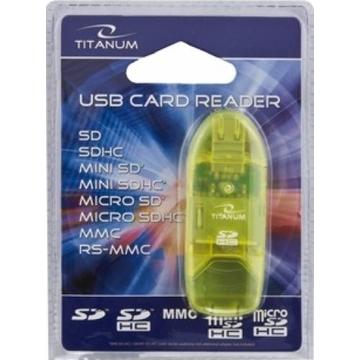 Card reader ESPERANZA TITANUM Cititor de card SDHC/MiniSDHC/MicroSDHC/RS/MM TA101G verde USB 2.0