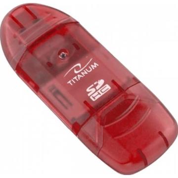 Card reader ESPERANZA TITANUM Cititor de card SDHC/MiniSDHC/MicroSDHC/RS/MM TA101R roșu USB 2.0