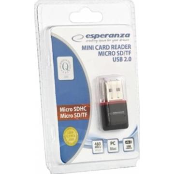 Card reader ESPERANZA MicroSD| EA134K| negru | USB 2.0|(MicroSD Pen Drive)
