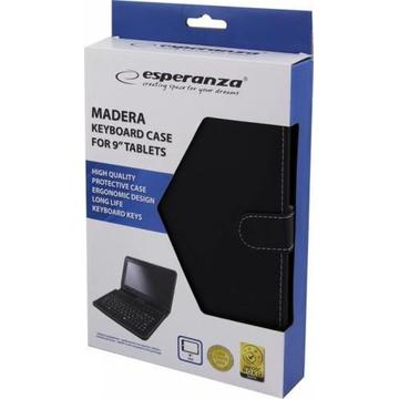 ESPERANZA EK128 MADERA Tastatura + Husa pentru Tablet 9'' EK123 MADERA | Negru