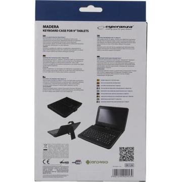ESPERANZA EK128 MADERA Tastatura + Husa pentru Tablet 9'' EK123 MADERA | Negru