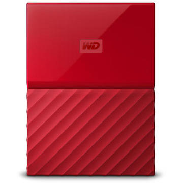 Hard disk extern Western Digital MyPassport 1TB USB 3.0 Rosu