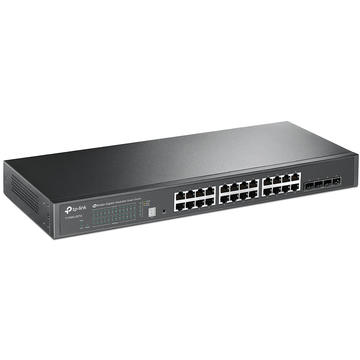 Switch TP-LINK JetStream 24-Port Gigabit Stackable Smart Switch with 4 sloturi 10GE SFP+