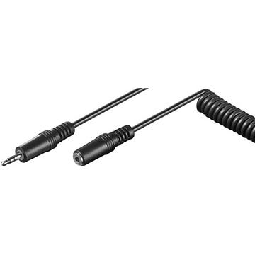 Goobay Cablu audio 3.5 mm stereo tata - 3.5 mm stereo mama - cablu spiralat - ecranare 48 fire, 5m; Cod EAN: 4040849500176