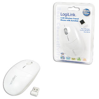 Mouse LogiLink optic wireless, 2.4 GHz, alb