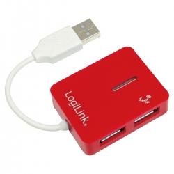 LogiLink Hub USB 2.0 4- porturi Smile rosu