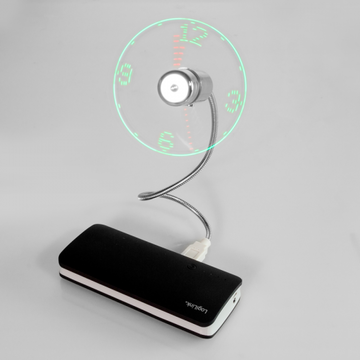 LogiLink Ventilator portabil cu ceas UA0294, USB, Silver