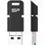 Memorie USB Silicon Power memory USB OTG Mobile C50 128GB, USB 3.1+micro USB+Type C, Black