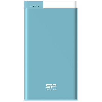 Baterie externa Silicon Power S55 5000mAH, microUSB, Lightning, Blue