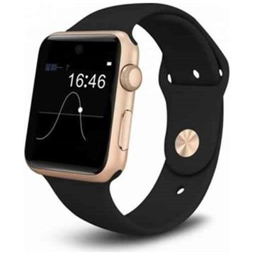 Smartwatch Cronos Joy auriu, curea silicon negru