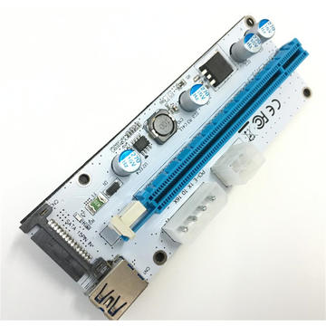Wazney Riser 008S in 1  4 pin 6 pin SATA Molex Power Supply pci-E PCI 1x to 16x express riser card with LED light for antminer bitcoin miner