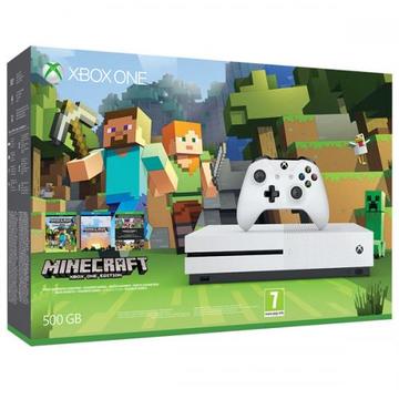 Consola Consola Xbox One Slim 500 GB, alb + Joc Minecraft Favourites