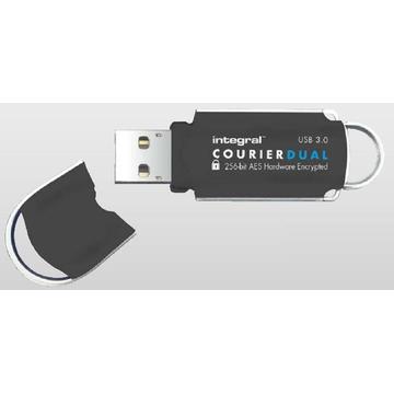 Memorie USB Integral Flashdrive Courier Dual 8GB USB3.0 FIPS 197 AES 256-bit enryption