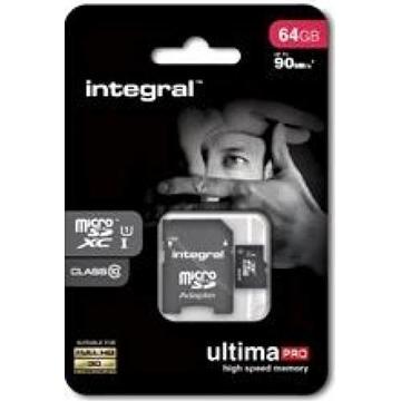 Card memorie Integral micro SDHC/XC Cards CL10 64GB - Ultima Pro - UHS-1 90 MB/s transfer