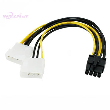 Wazney 2 IDE Dual 4 Pin Molex IDE Male to 8 Pin Female PCI-E Y Molex IDE Power Cable Adapter Connector For Video Card