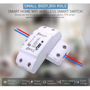 Wazney Wireless Switch for smart home automation relay module 10A 90-250V 220V support IOS Android Remote Controller