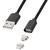 Kruger Matz Cablu USB Magnetic microUSB/Lighting 1m Negru