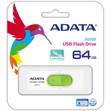 Memorie USB Adata UV320 64GB USB 3.1 Alb/Verde