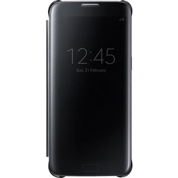 Husa Husa Agenda Clear View Negru Samsung Galaxy S7 Edge